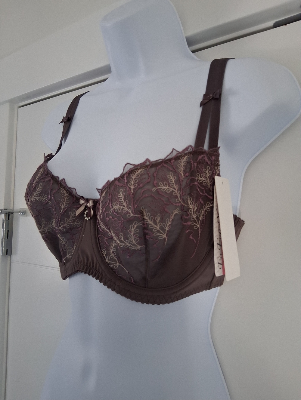 NWT Fit Fully Yours Lingerie/ Bridget Underwire Bra in Deep Mauve Plum/ Size 30F - Picture 4 of 13